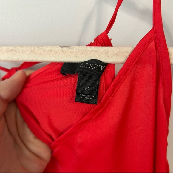 J. Crew Red Ruffled Tiered Sleeveless Beach Maxi Dress Women’s Size Medium - Picture 2 of 5